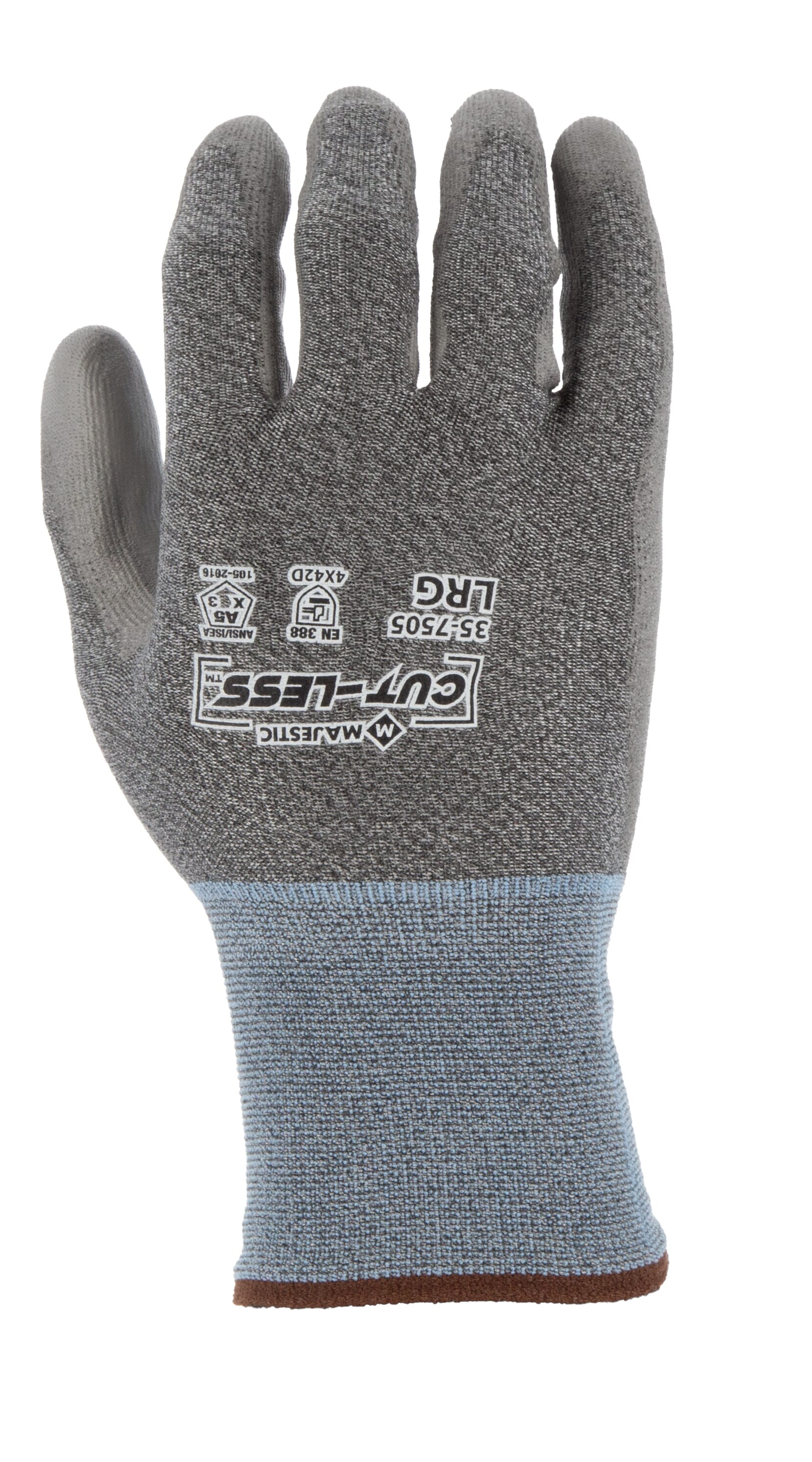 Cut-Less Korplex Glove with Polyurethane Palm, 18g, ANSI A5